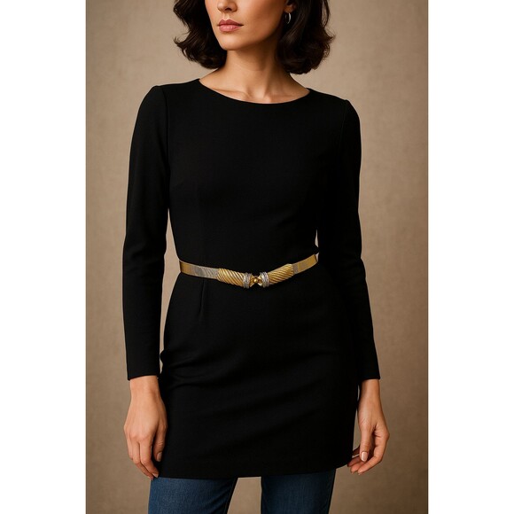 Unbranded Accessories - Vintage 1980s Gold-Tone Stretch Belt w/ Silver Accents – 29"